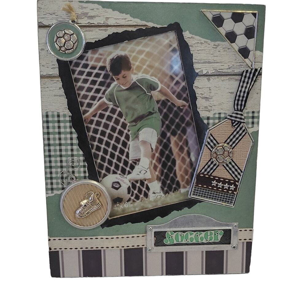 Soccer Photo Frame 4x6 Wood Rectangle Sports Picture Holder